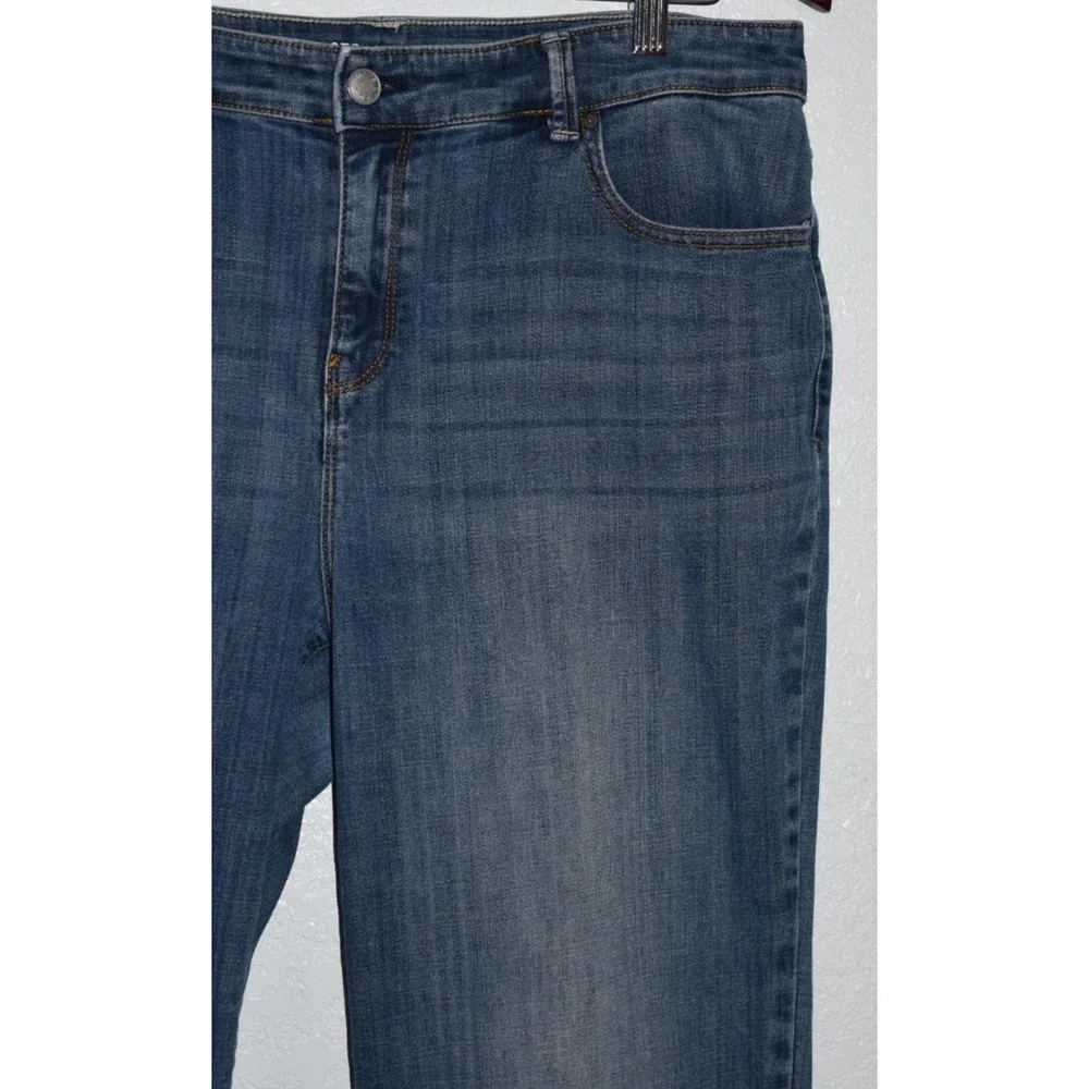 Chicos Platinum Jeans Crop 2/12 Blue Mid Rise Straight Stretch Cotton 5-Pocket - Picture 11 of 16